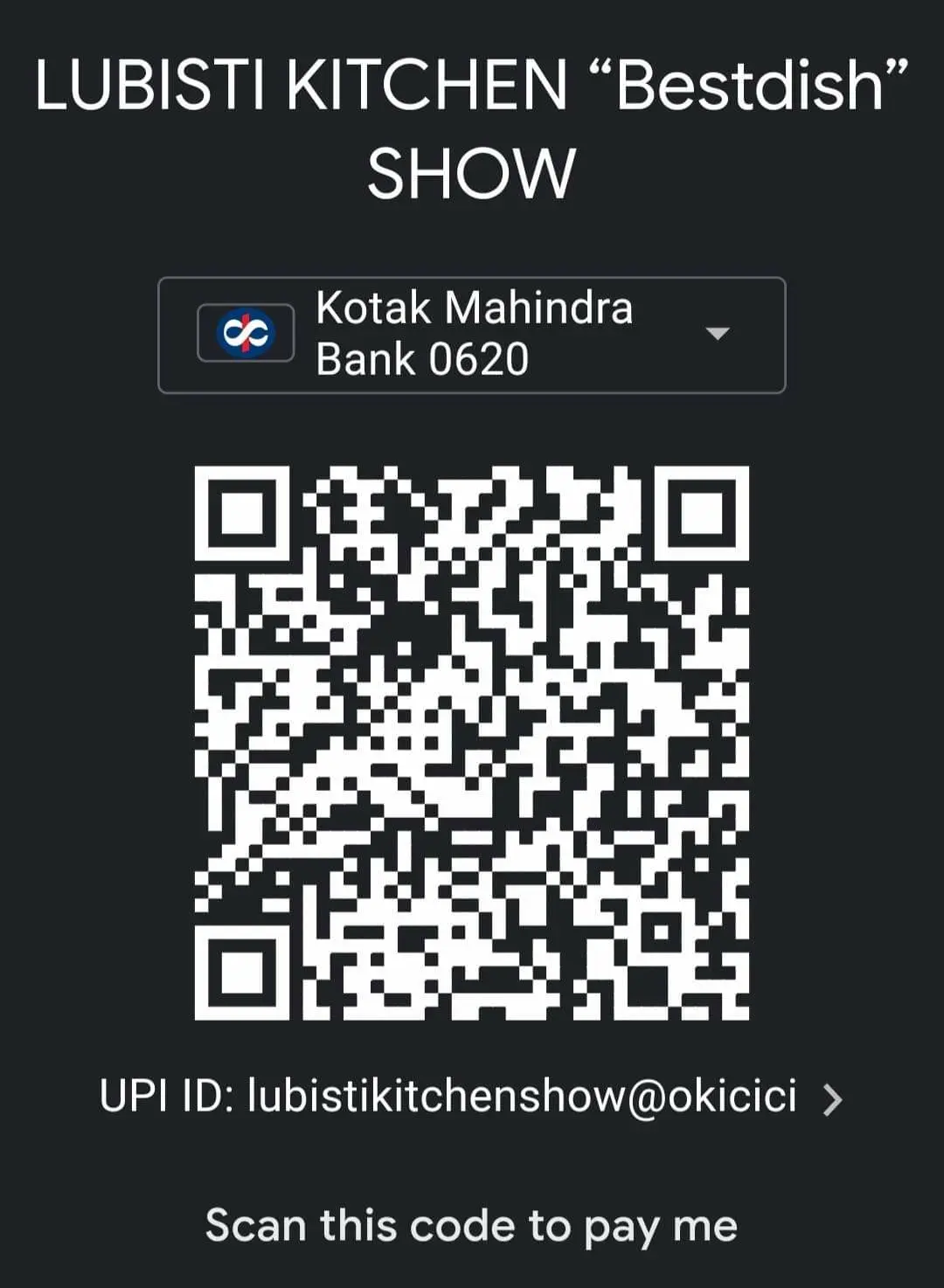UPI QR Code for payment